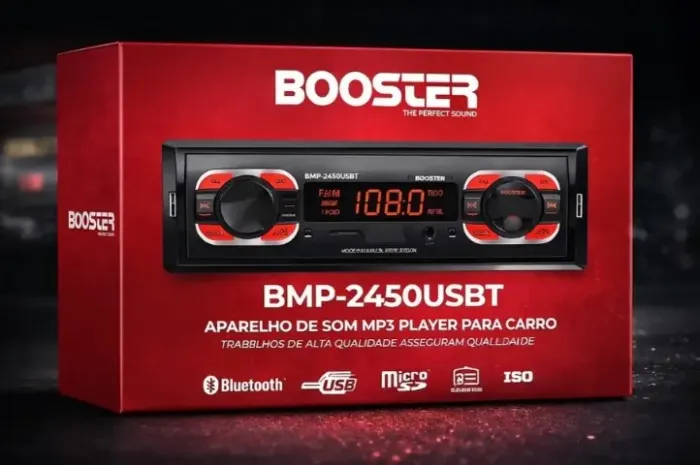 Radio MP3 Automotivo Booster 50w Sd/ Usb/ Aux/ Bt Bmp-2450usbt