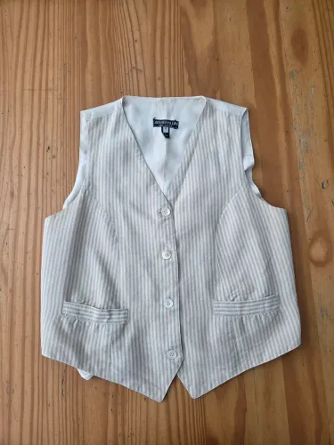 colete alfaiataria vintage bege p
