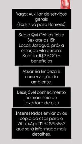 AUXILIAR DE SERVIÇOS GERAIS
