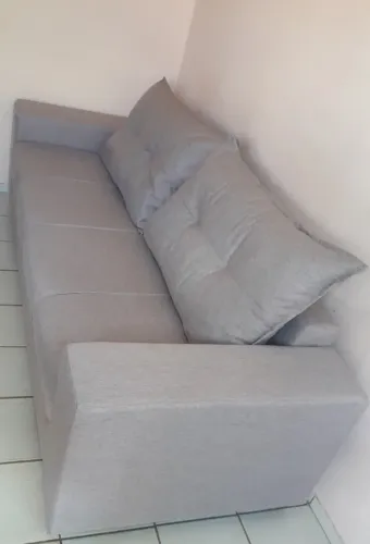 Sofá fixo de 250 cm , em linho castor