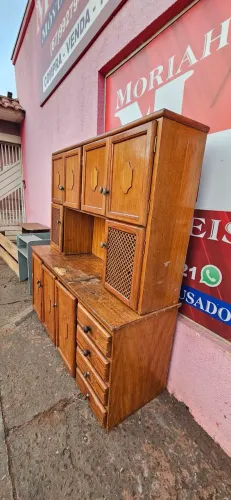 armário antigo madeira compensado usado marcas de uso - entrega grátis