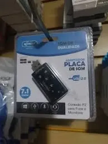 Adaptador placa de som USB 2.0 - HB-T64 KNUP para Computador e Notebook