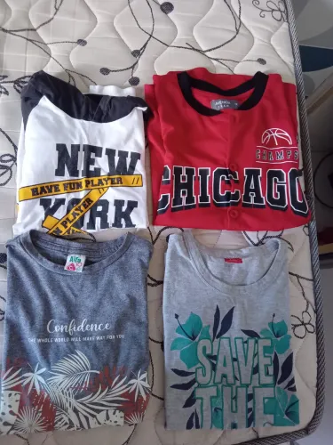 Kit 4 blusas infantis de 10 a 14 anos