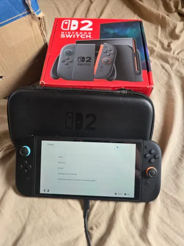 Nintendo switch 2 com 1 jogo mídia digital e todos acessórios e caixa
