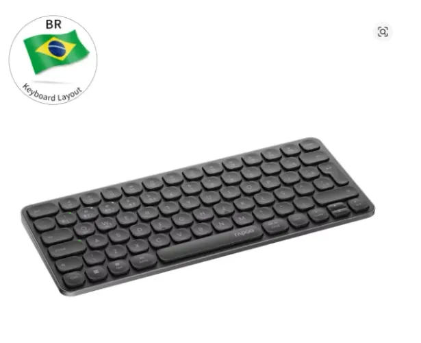 Teclado Rapoo E9050L ABNT2 Bluetooth Multi-Device - Ultrafino e Recarregável