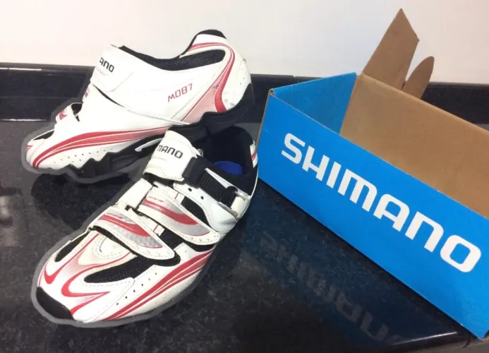 Sapatilha MTB Shimano - Branco/Vermelho