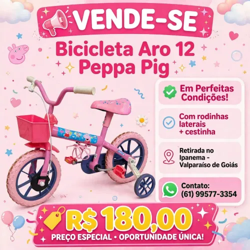 Bicicleta infantil aro 12 da Peppa pig retirada no Ipanema em boas condições.