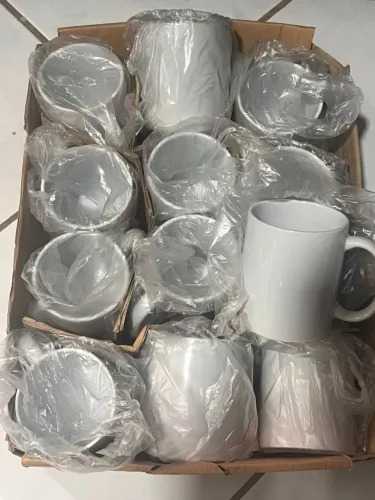 Lote 12 Canecas Brancas para Sublimação/Personalização - Novas