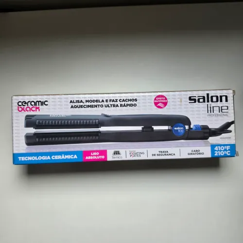Chapinha / Prancha Salon Line Ceramic Black 210°C Bivolt - Na Caixa