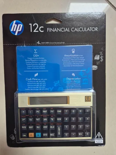***LACRADO** Calculadora Financeira Hp 12c Engenharia Contas 130 Funções Cor Dourado