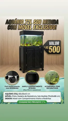 Aquário 72L + Móvel 
