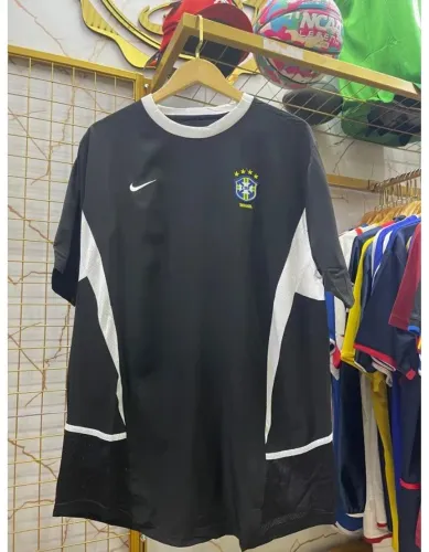 Camisa de Goleiro Preta Brasil 2002 - GG Repl1c4