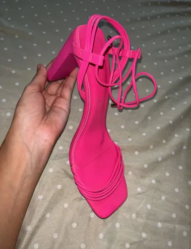 sandália feminina satinato rosa 38