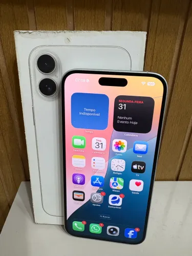 iPhone 16 Plus branco 128 GB com caixa e nota 
