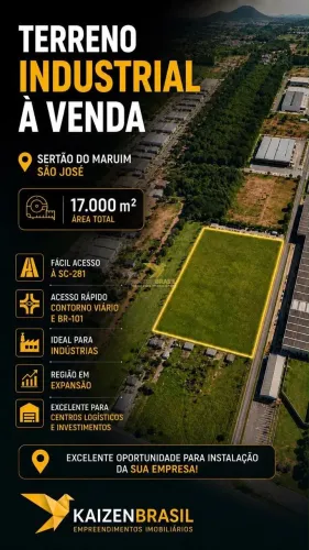 Terreno Industrial à Venda 17.000 m² - Sertão do Maruim | São José/SC