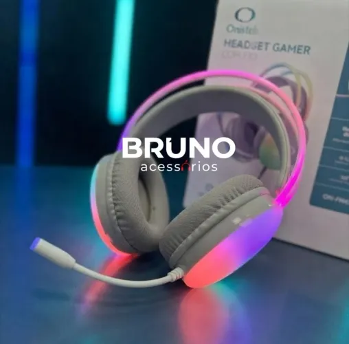 Headset gamer onistek iluminação RGB com fio