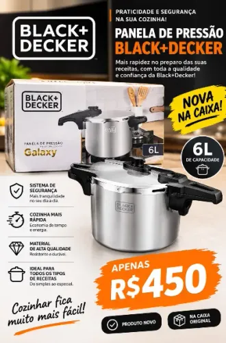 Panela de Pressão Black + Decker 6L NOVA (Na caixa)