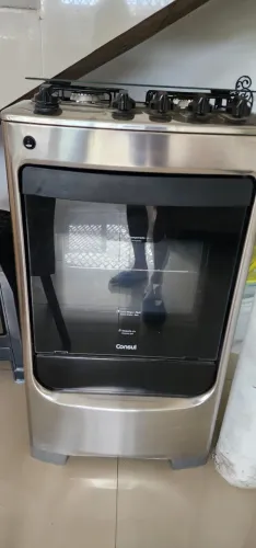 Fogão 4 Bocas Consul Inox (CFO4NAR) - Ótimo Estado!