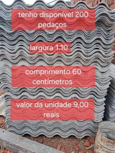Vendo telhas novas em pedaços tenho 200