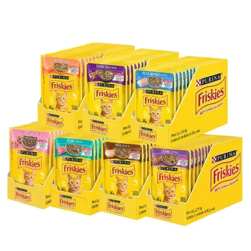 Ração Úmida Friskies Sabores Variados para Gatos 15x85g