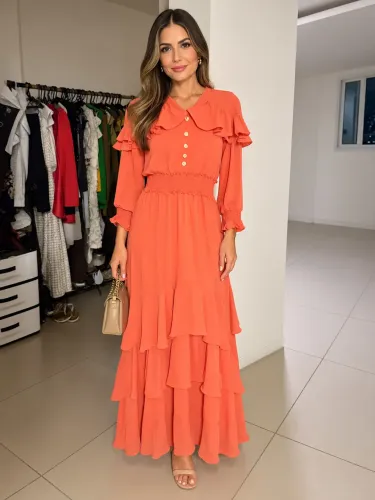 LINDO vestido Laranja NOVO