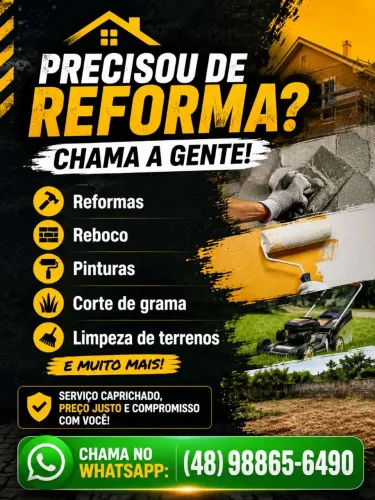 Reformas, pinturas, reboco, limpezas pesadas...