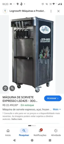 Máquina de sorvete expresso