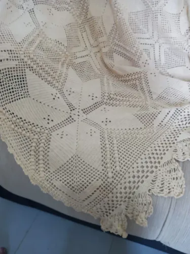 Colcha crochê creme