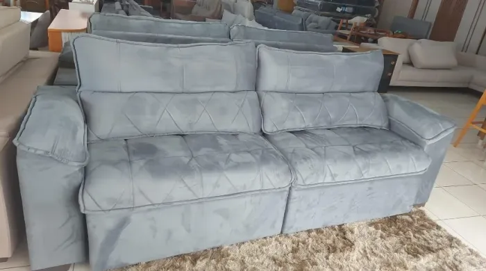Sofa em linho retrátil e reclinável 2.90 mt