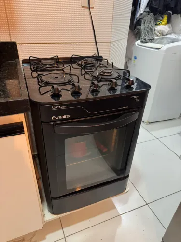 Fogão Esmaltec Agatha Glass 4 Bocas - Forno Perfeito