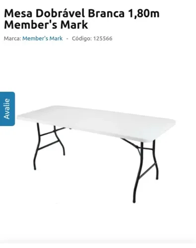 Mesa dobrável branca