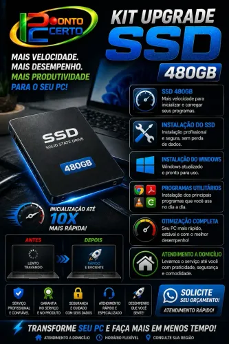 Upgrade SSD 480GB + Instalação Windows e Otimização para PC/Notebook ?