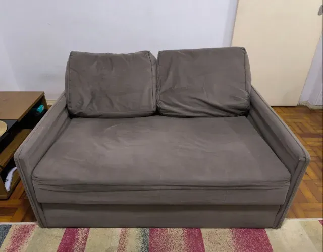 Sofá-cama Dream House 2 lugares - suede cinza (bom estado)