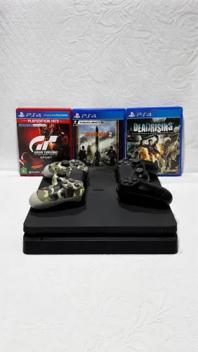 Ps4 Slim com 5 jogos digital + 3 jogos físicos