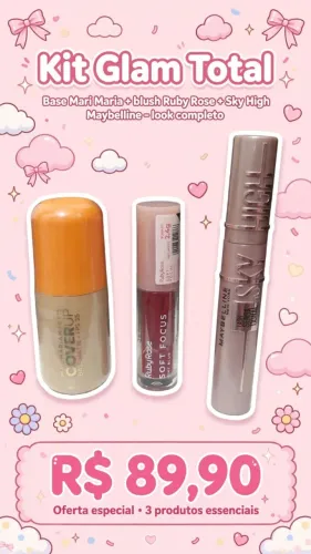 KIT GLAM TOTAL - 3 PRODUTOS MAIS VENDIDOS