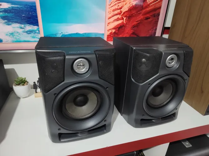 Par de Caixas Acústica Bookshelf Aiwa 3 Vias