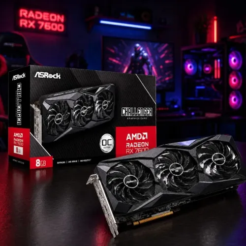 Placa de Vídeo AsRock AMD Radeon RX 7600 8GB, Challenger Pro OC, GDDR6, FSR, Ray Tracing