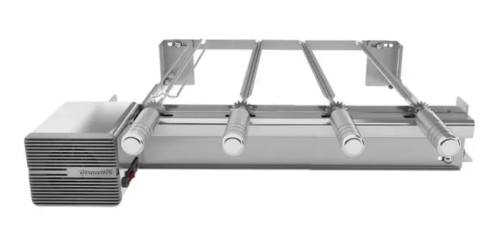 Churrasqueira giratória GiraGrill PM-4 Inox, usada apenas 1 vez, com espetos extras