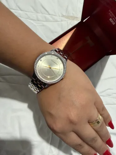 Relógio chilibeans feminino aço com strass