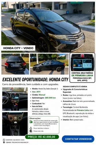 Honda City Sedan DX 1.5 Flex 16V Mec. 2011
