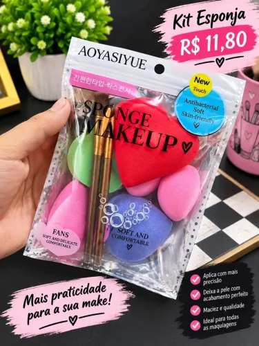 Kit esponjas para maquiagem 