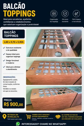 Balcão Mostruário - Toppings
