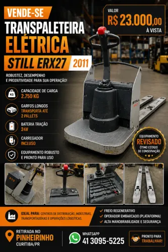 Transpaleteira Elétrica STILL ERX27 2011 Garfo Longo 2.750kg