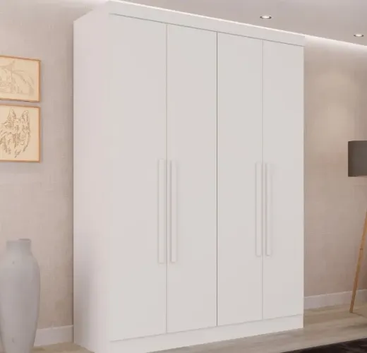 Guarda-Roupa Compacto Versatile 4 Portas e 2 Gavetas Branco