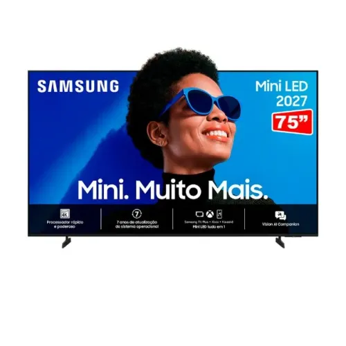Samsung Smart TV 75" Mini LED 4K M75H 2027 Vision AI Companion Modo Futebol Xbox Cloud 