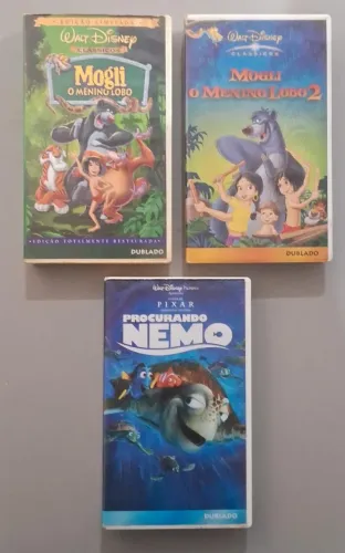 VHS Disney Mogli O Menino Lobo 1 e 2 Procurando Nemo