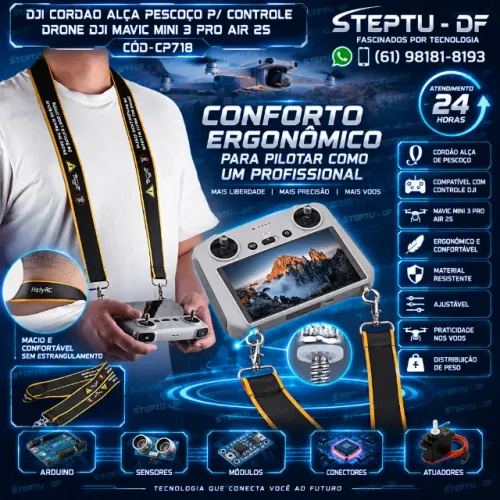 Dji Cordao Alça Pescoço P/ Controle Drone Dji Mavic Mini 3 Pro Air 2s Arduino COD-CP718