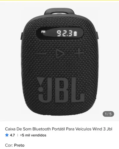 Caixa De Som Bluetooth Portátil Para Veículos Wind 3 Jbl