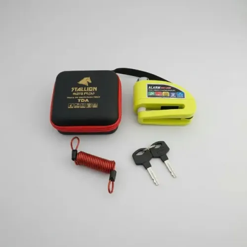 Cadeado Trava Disco Moto Tda Stallion Alarme 110db Antifurto