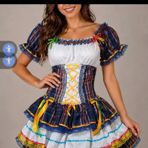 Vestido juninos de guadrilha e da copa do mundo